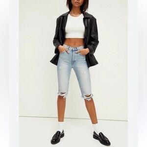 NWT EDWIN Cai Long Shorts 15”, size 28, color is slayer, sold at Free People